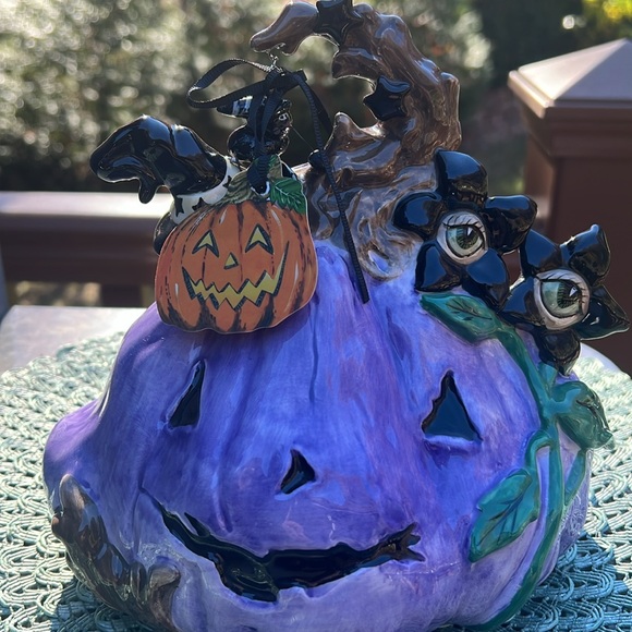 Blue Sky Clayworks Ceramic Purple Pumpkin Decor Figure. 2023 - Picture 2 of 10
